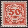 Austria 1920 Numbers 50H Red Scott J82